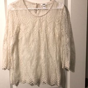 Cato Ladies cream lace Top, small